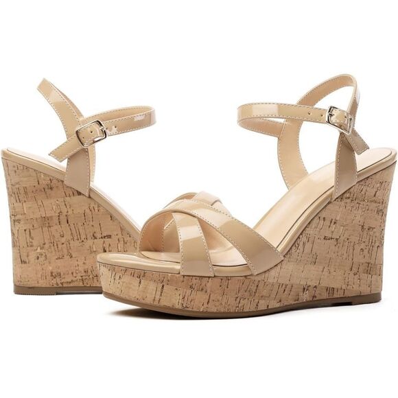 NWOB Marc Fisher Wedge Sandals Size 10M.  B55 - Picture 1 of 8